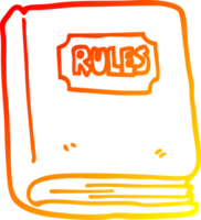 warm gradient line drawing of a cartoon rule book png