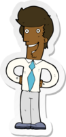 sticker of a cartoon happy man png