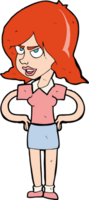 cartoon annoyed woman with hands on hips png