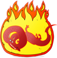 desenho animado dragão flamejante png