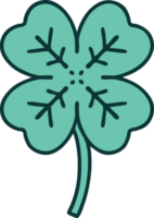 iconic tattoo style image of a 4 leaf clover png