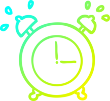 cold gradient line drawing of a ringing alarm clock png