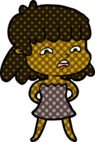 cartoon worried woman png