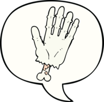 Karikatur Zombie Hand mit Rede Blase png