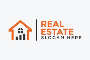 Real Estate logo design. Simple Minimalist Modern Logotype Outline Style Concept. Usable for Building, Architecture, apartment, house, home, construction, Residential, Property. vector