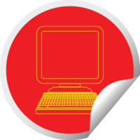 computer icon circular peeling sticker   illustration png