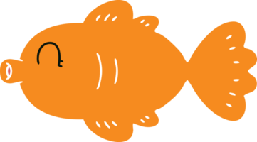 main tiré excentrique dessin animé poisson png