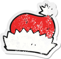 retro noodlijdende sticker van een cartoon kerstmuts png