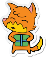 adesivo de uma raposa de desenho animado png