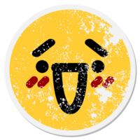 laughing embarrassed face circular sticker png