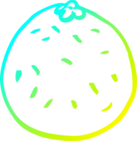 cold gradient line drawing of a cartoon citrus orange png