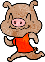 cochon de dessin animé nerveux png