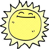 cartoon doodle shining sun png