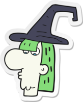 sticker of a cartoon witch head png