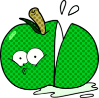 manzana en rodajas de dibujos animados png