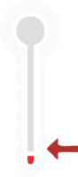 platt Färg retro tecknad serie av en kall termometer png