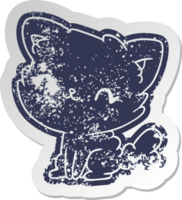 distressed old cartoon sticker cute kawaii fluffy cat png