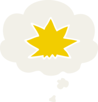 cartoon explosion with thought bubble in retro style png