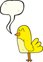 hand drawn comic book speech bubble cartoon bird png