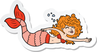 pegatina de una sirena de dibujos animados png