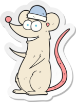 sticker of a cartoon happy mouse png