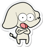 sticker of a cute cartoon elephant png