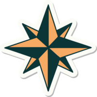 sticker of tattoo in traditional style of a star png