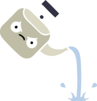 flat color retro cartoon of a pouring kettle png