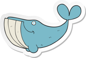 pegatina de una ballena feliz de dibujos animados png
