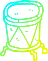 cold gradient line drawing of a cartoon drum on stand png