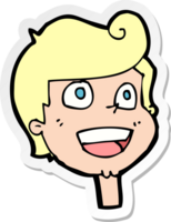 sticker van een cartoon blij gezicht png