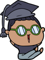 cartoon graduate wearing spectacles png