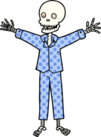 cartoon skeleton wearing pajamas png