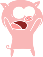 flat color style cartoon pig shouting png