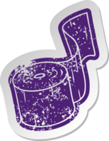 verontrust oud tekenfilm sticker van een toilet rollen png