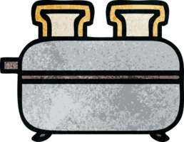 retro grunge texture cartoon of a double toaster png