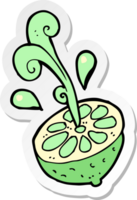 autocollant d'un citron vert frais de dessin animé png