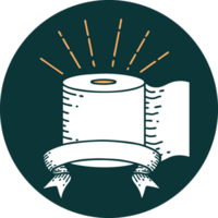 icon of a tattoo style toilet paper png