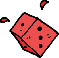 cartoon doodle rolling dice png