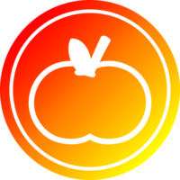 orgánico manzana circular icono con calentar degradado terminar png