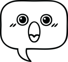 line drawing cartoon of a speech bubble png