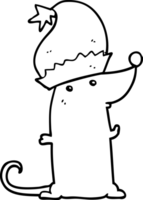 rata de dibujos animados con sombrero de navidad png