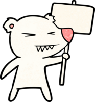 oso polar con dibujos animados de signo de protesta png
