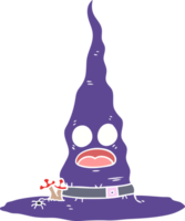 flat color style cartoon witchs hat png