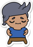 hand drawn sticker cartoon of kawaii cute grey haired man png