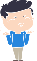flat color style cartoon annoyed man png