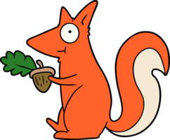 Cartoon-Eichhörnchen mit Eichel png