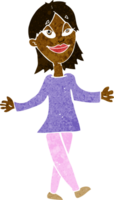 mulher de desenho animado sem preocupações png