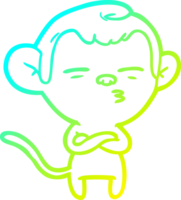 frio gradiente linha desenhando do uma desenho animado suspeito macaco png