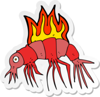 pegatina de un camarón caliente de dibujos animados png